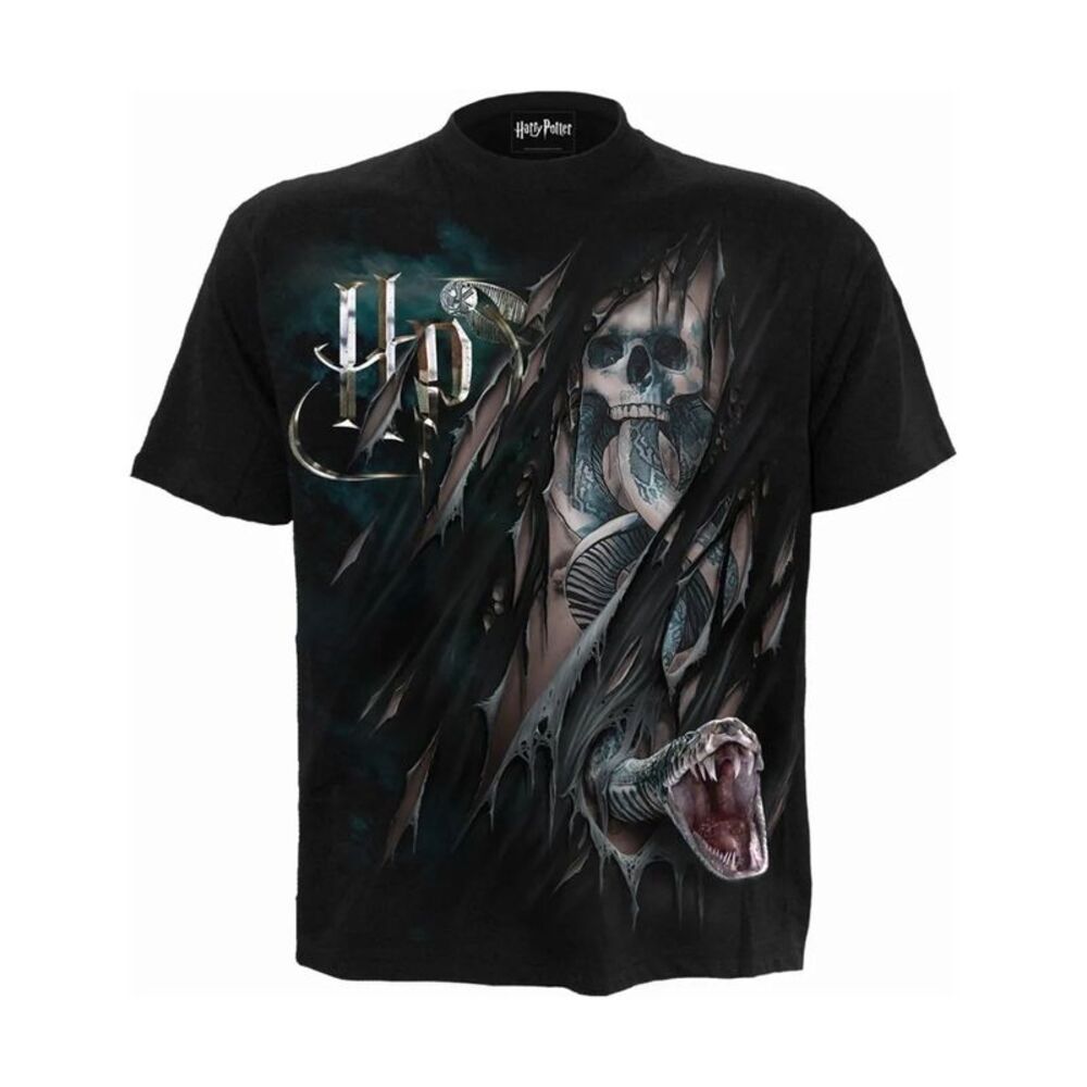 Harry Potter Unisex Adult Dark Mark Back Print T-Shirt / Black
